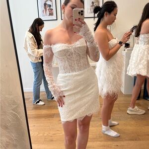 Elegant White Lace Long Sleeve Dress